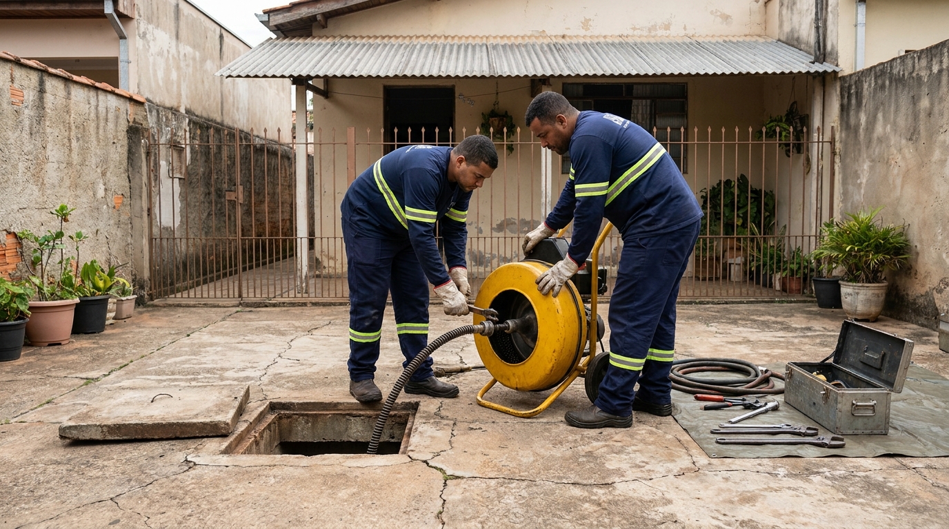 Desentupimento de esgoto em Uberlândia‑MG
