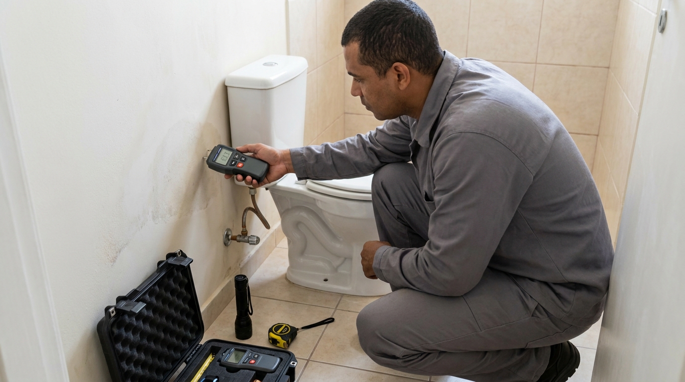 Técnico de caça vazamento em residência em Uberlândia‑MG